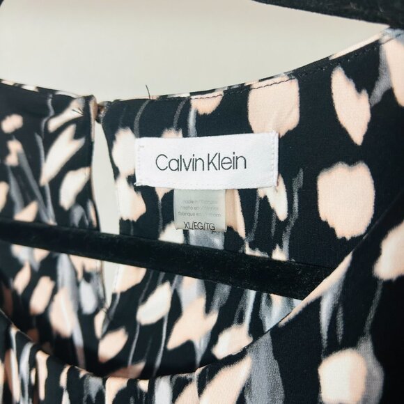 NEW Calvin Klein Abstract Sleeveless Pink/Gray/Black Blouse, NWOT - Picture 2 of 5